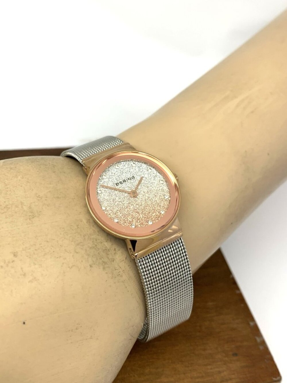 Bering Women's Watch 10126-0663 Quartz Two Tone 25mm Petite Mesh Stainless Steel - Picture 6 of 14